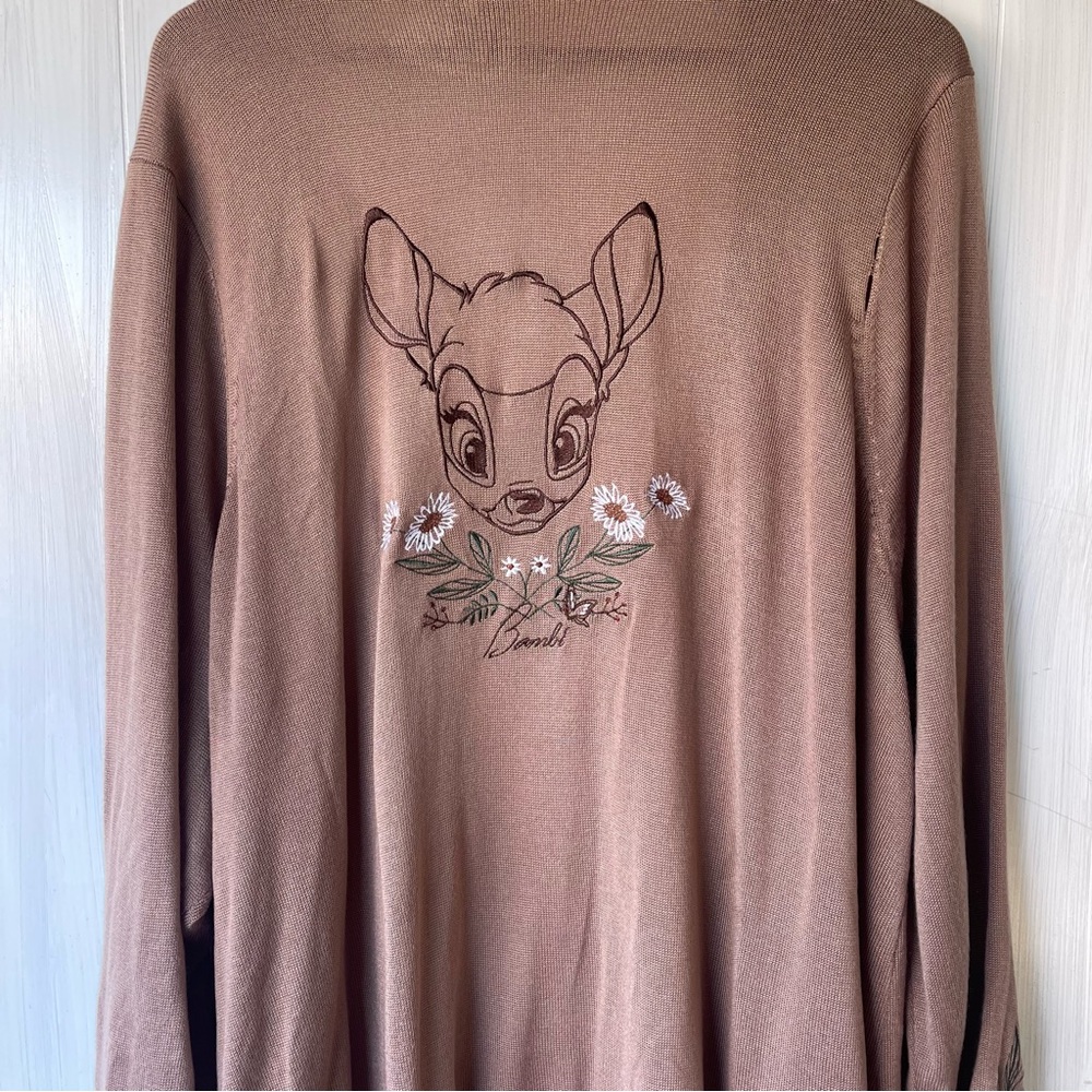 🦋Womens Disney Bambi tan cardigan brown size small (women's plus)